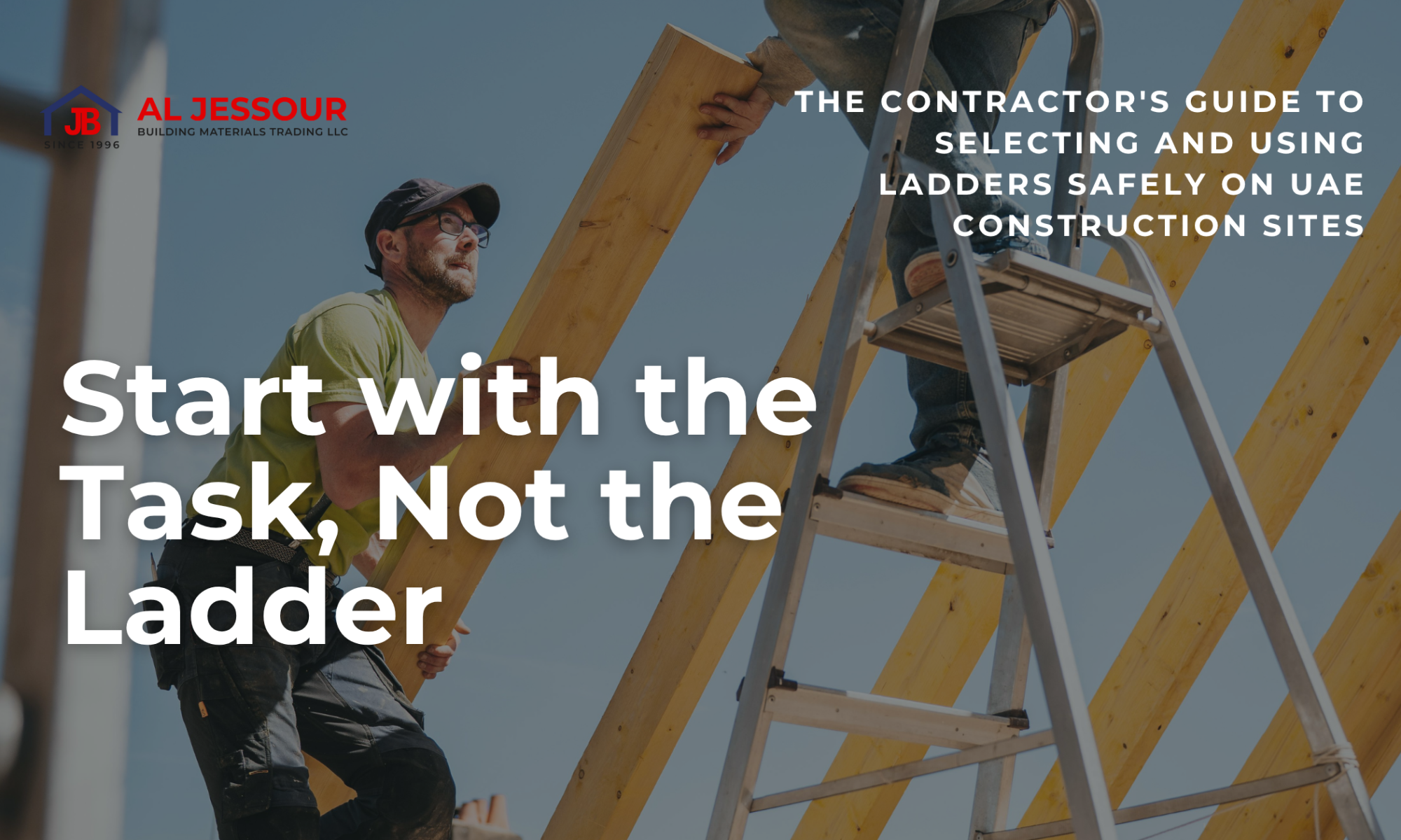 Falls from height are among the leading causes of serious injury on UAE construction and fit-out sites. In the majority of incidents, the root cause is not carelessness — it is the wrong ladder for the task, used at the wrong angle, on the wrong surface, or rated for the wrong load. Al Jessour stocks a comprehensive range of professional ladders for construction, fit-out, and industrial use. This guide gives site engineers, HSE officers, and procurement managers the knowledge to select the right ladder for every job — and the compliance context to ensure purchases meet UAE regulatory requirements.